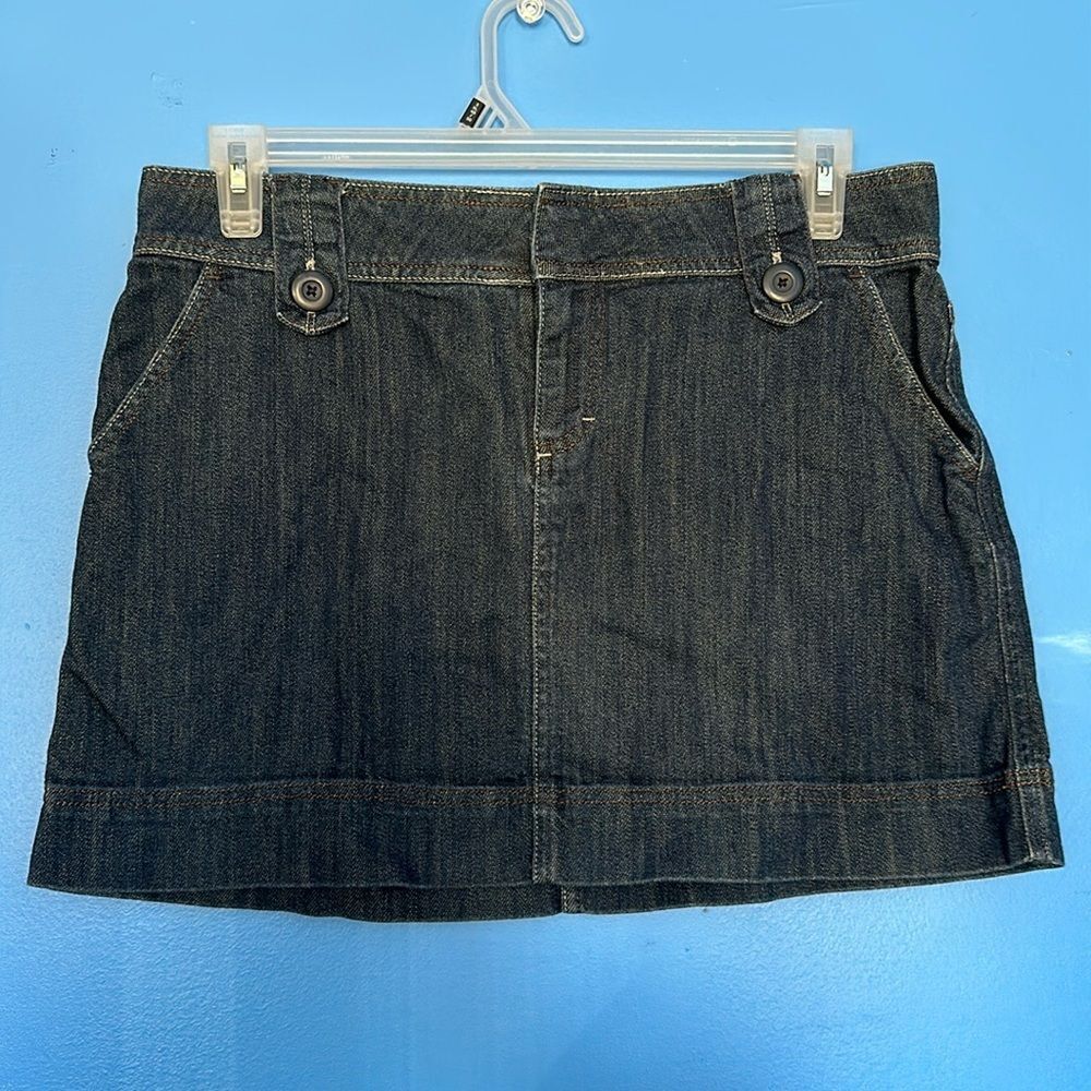 Elle Women's Dark Blue Denim Jean Skirt Size 12 Classic Casual
